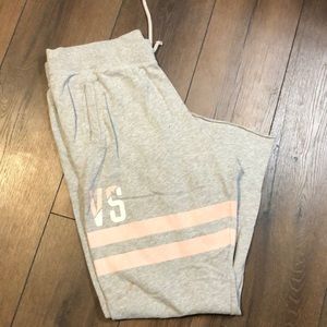 Victoria’s Secret pink white and gray sweatpants